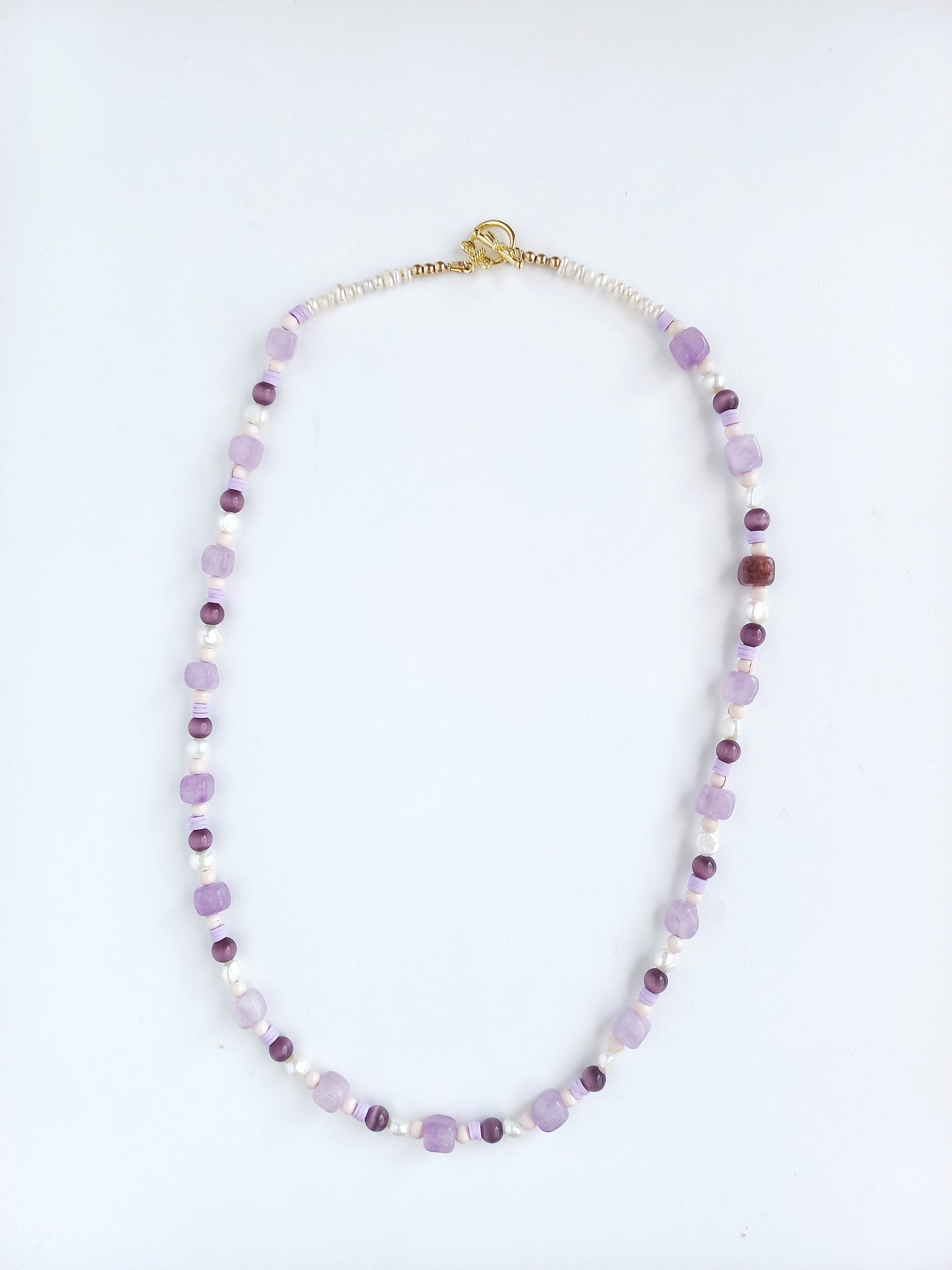 Violet Quartz & Amethyst Butterfly Clasp Necklace