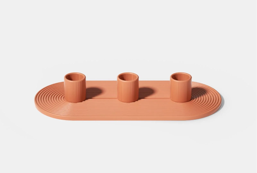 3 Hole Flat Taper Candle Holder