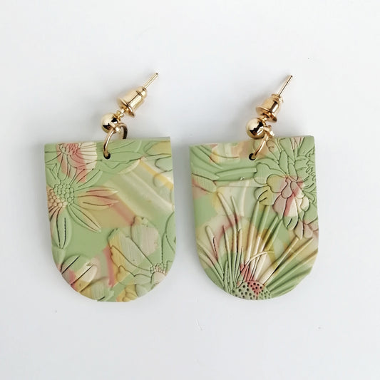 Blush Reverie - Soft pink greens and yellow marbles