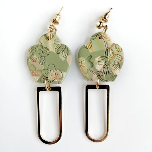 Blush Reverie - Soft pink greens and yellow marbles with arch pendant