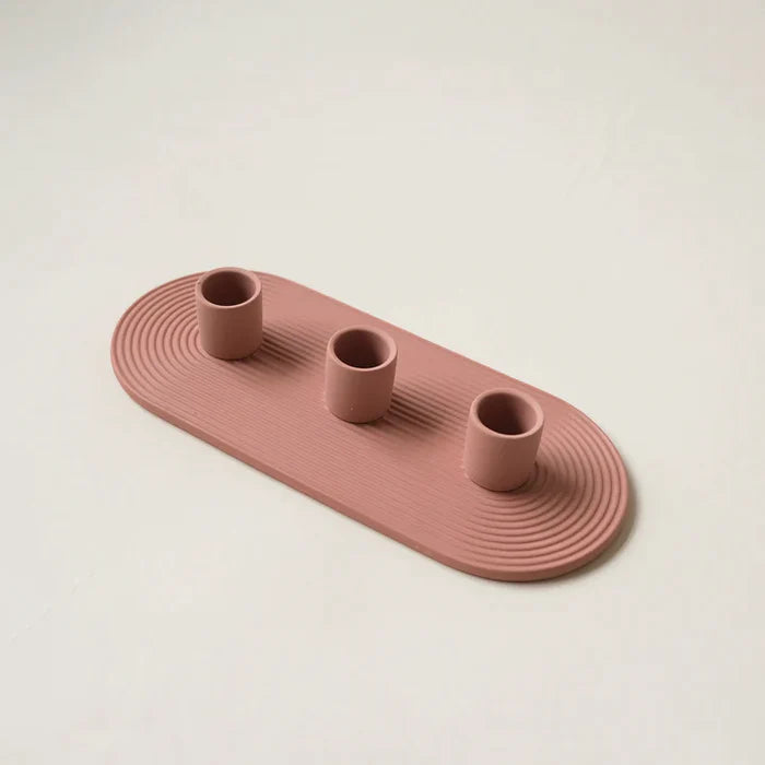 3 Hole Flat Taper Candle Holder