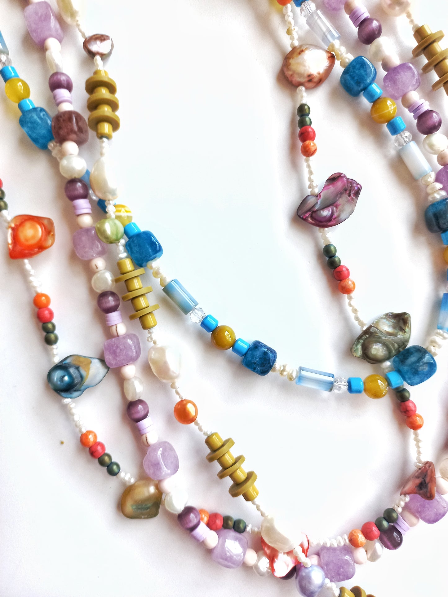 Violet Quartz & Amethyst Butterfly Clasp Necklace
