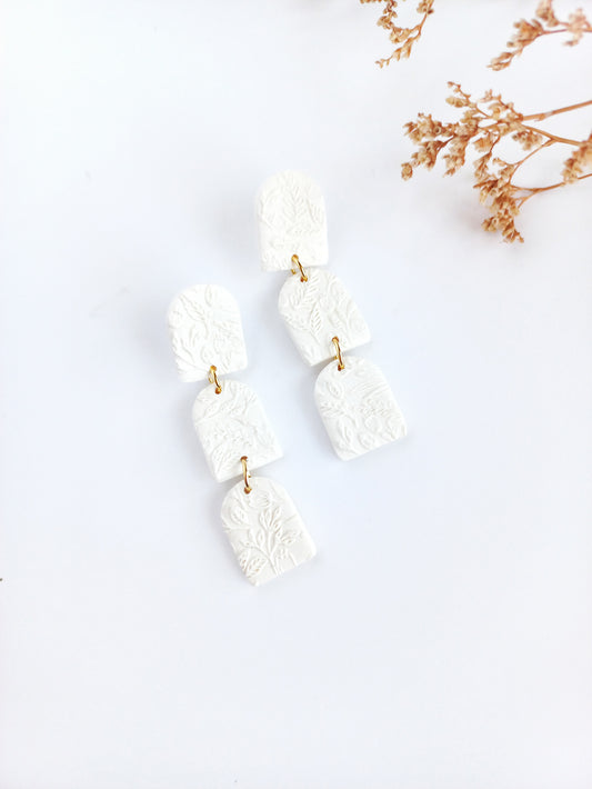 Bridal bloom - Doorstep drop earring with gold stainless steel post