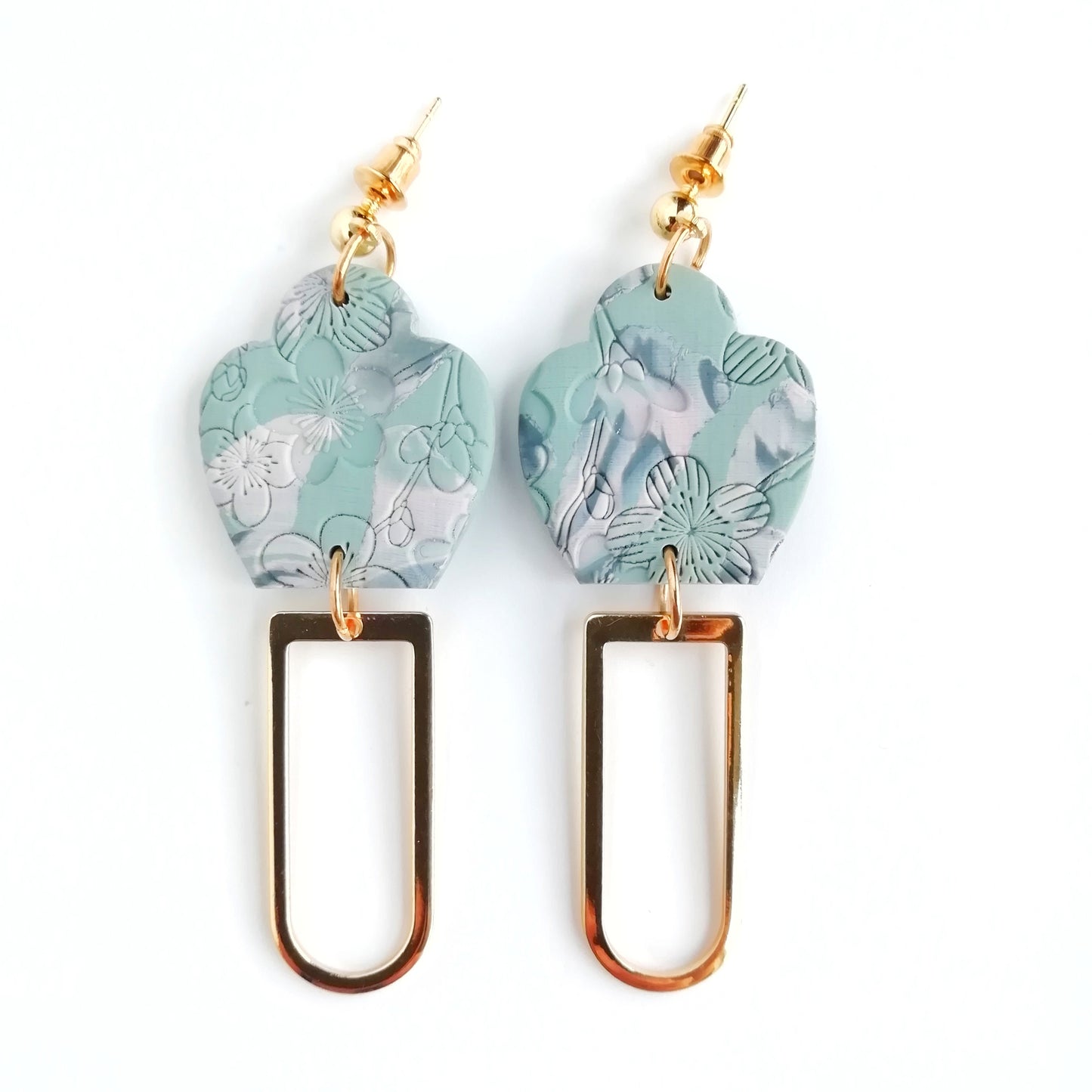 Blush Reverie - Dove Grey and soft pink marbles with arch pendant