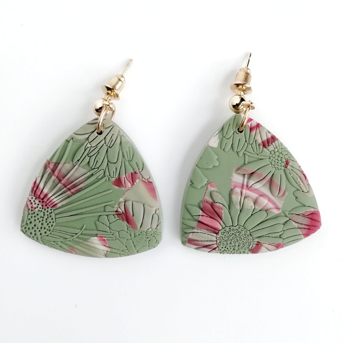 Blush Reverie - Sage Green and maroon marbles