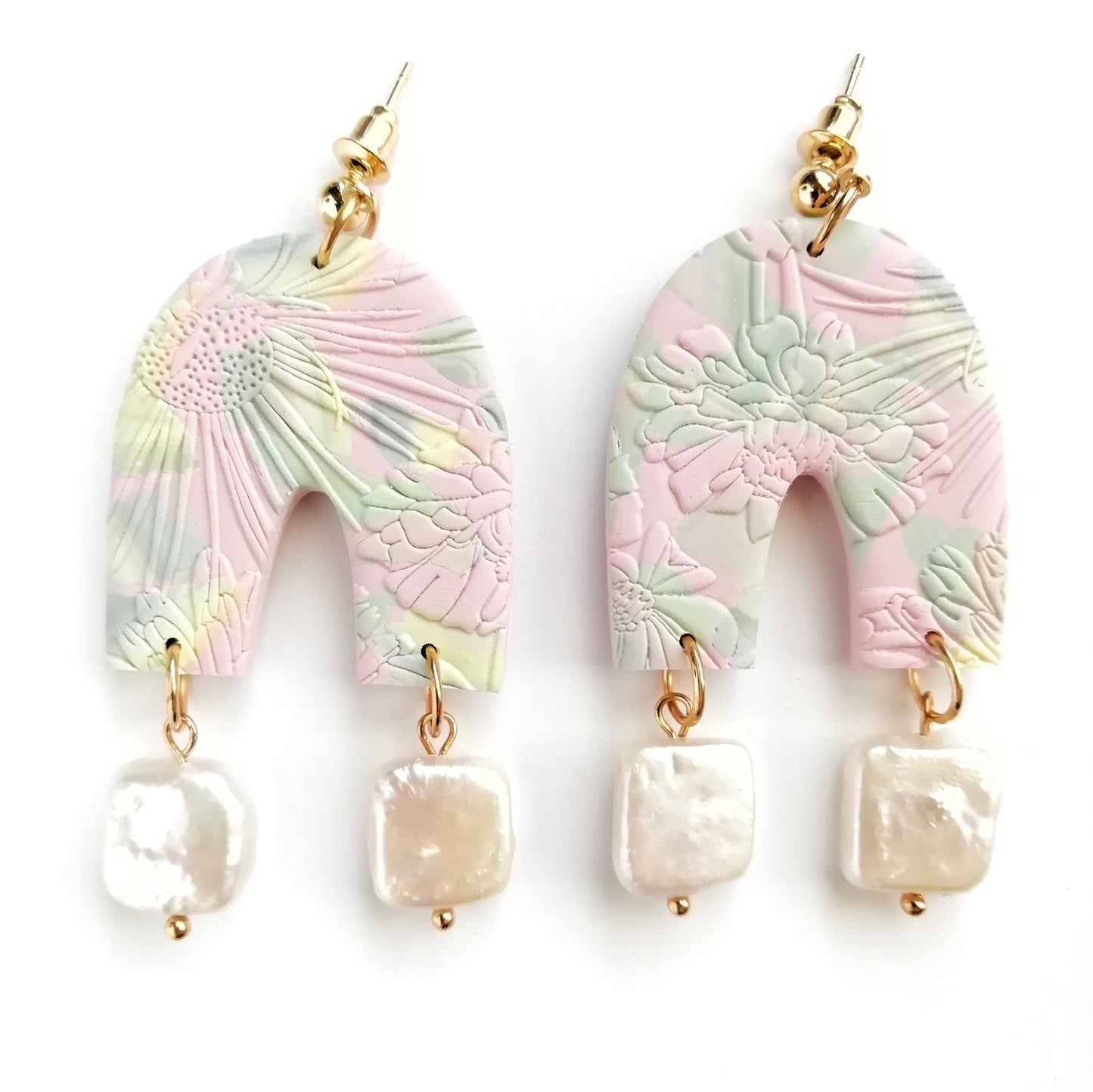 Blush Reverie - Soft pink with green/blue marbles