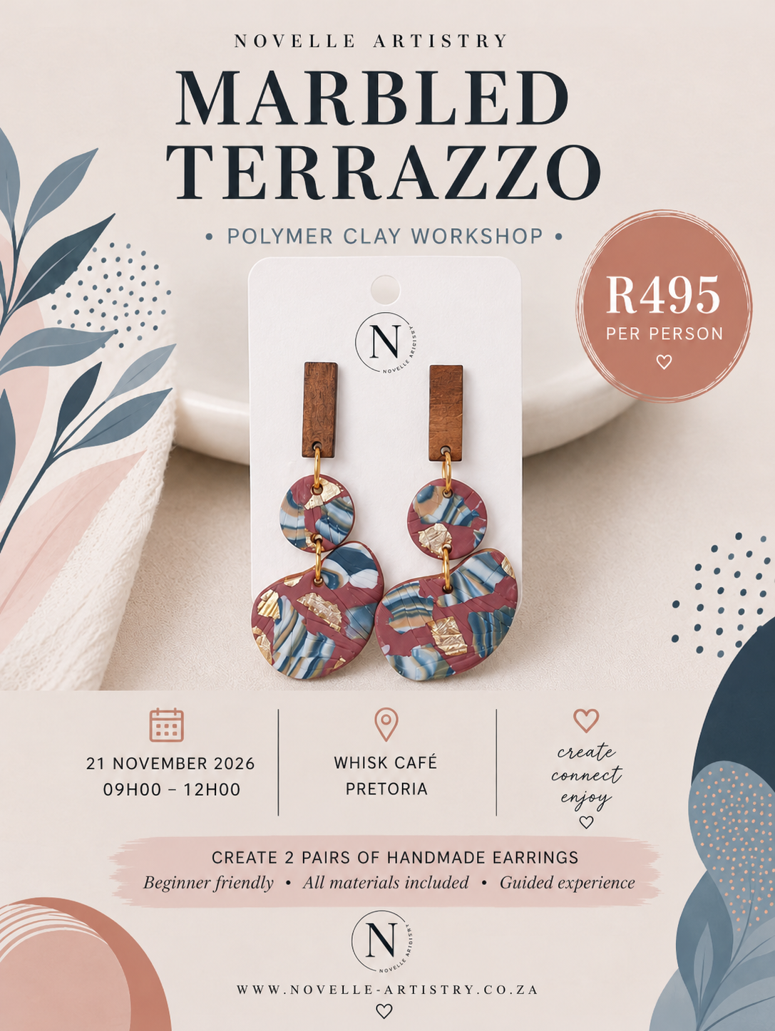 21 Nov 2026 - Whisk Café - Pretoria - Polymer Clay Beginners Workshop