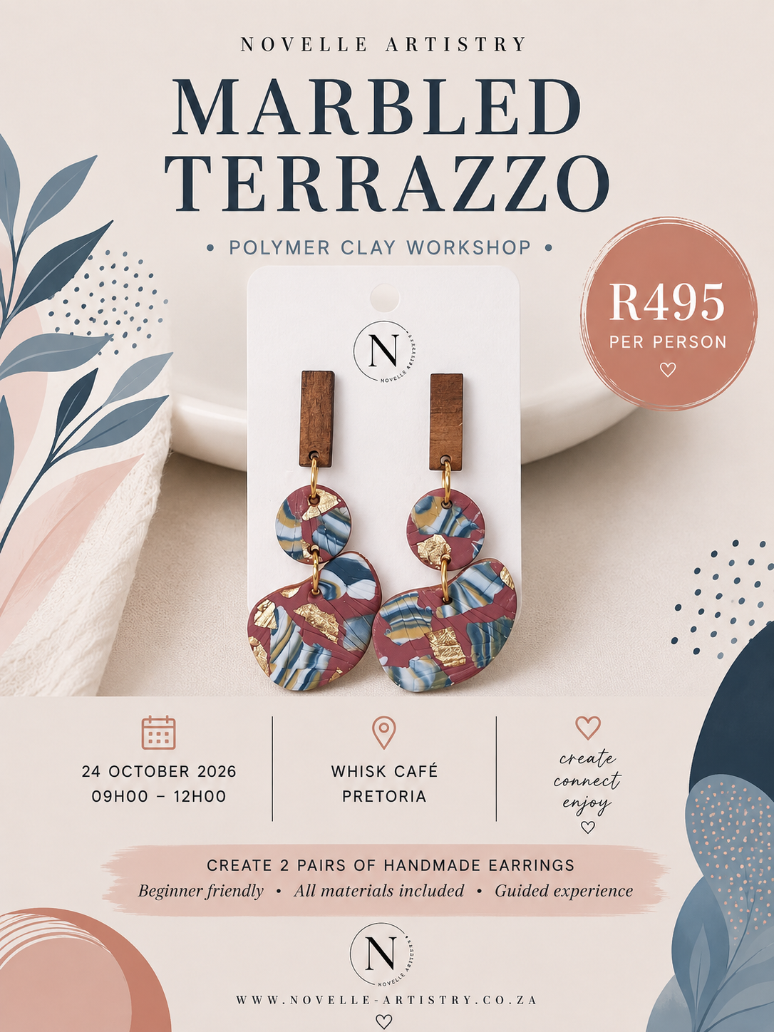 24 Oct 2026 - Whisk Café - Pretoria - Polymer Clay Beginners Workshops