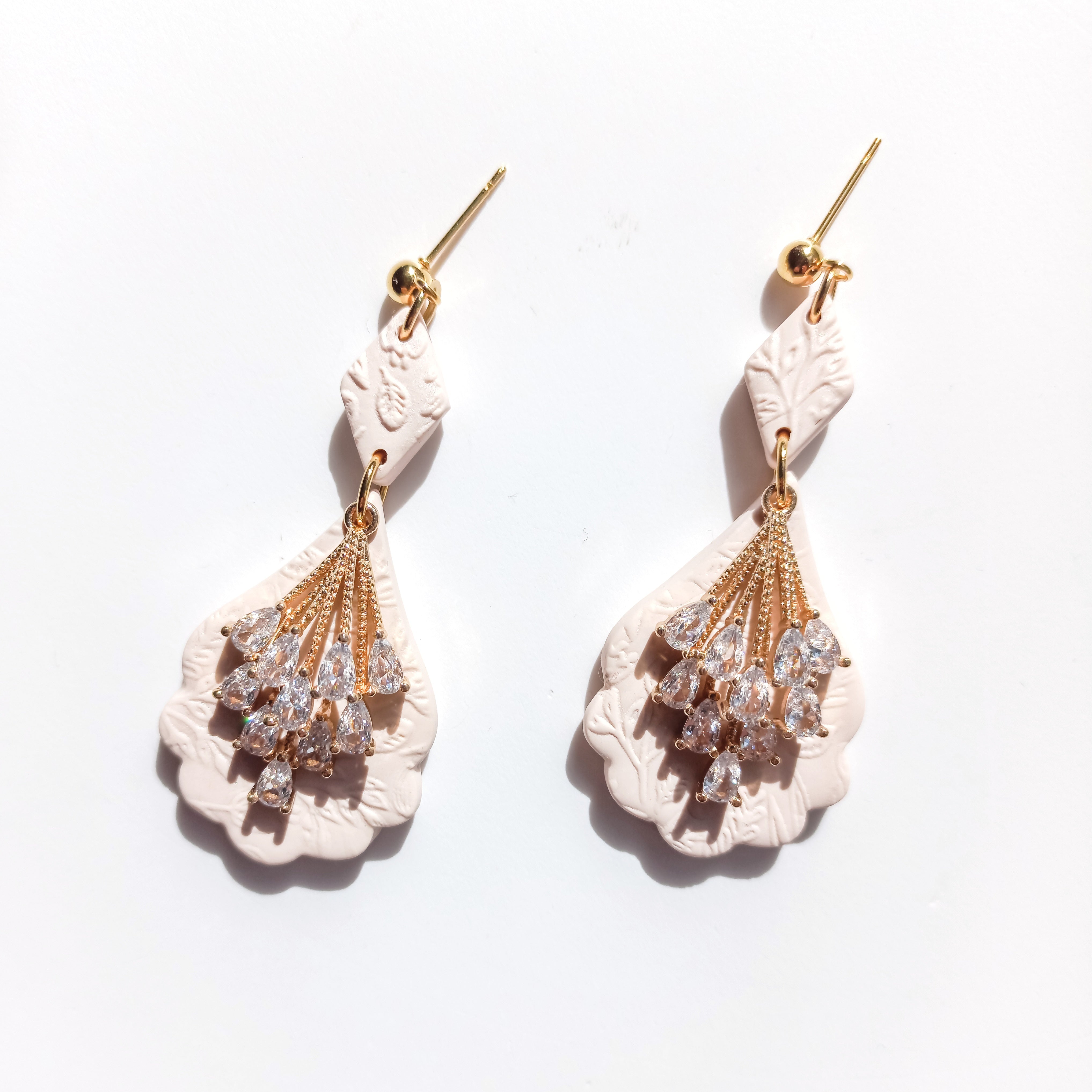 Moon collection: large earrings sterling silver gold plated